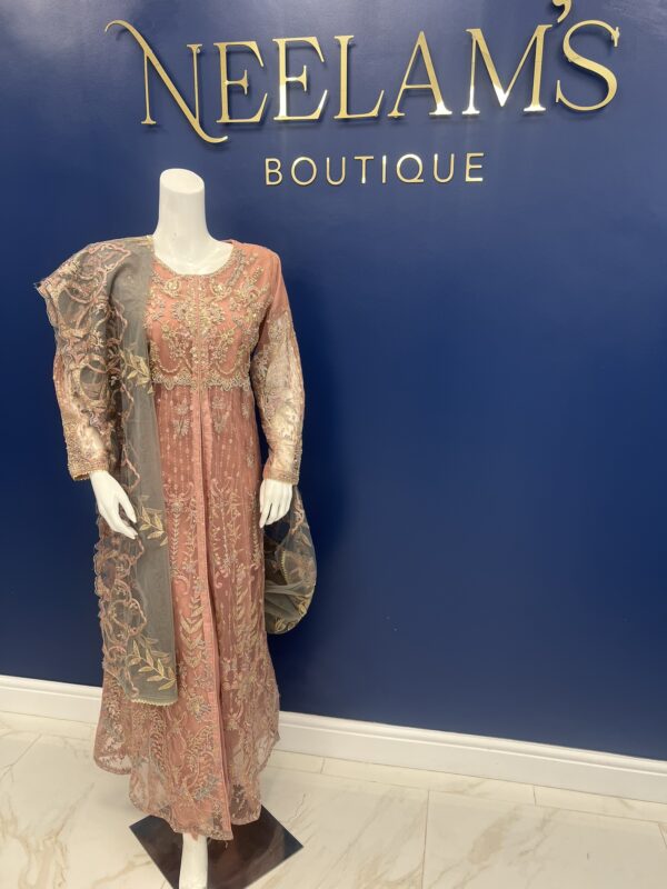 Embroidered 3pc Frock Dress - Image 6
