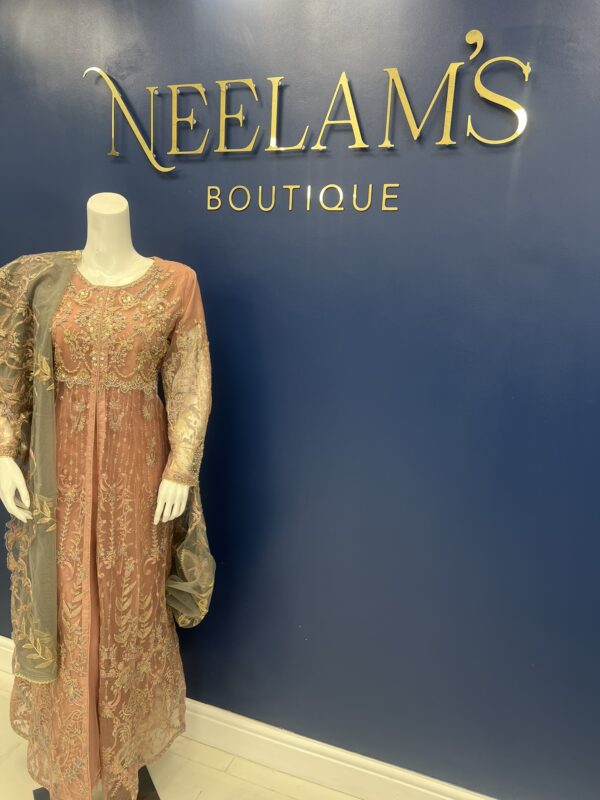 Embroidered 3pc Frock Dress - Image 7