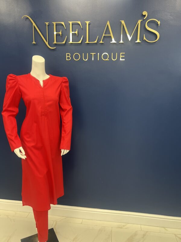 Ego Collection Red Puff Sleeve - Image 6