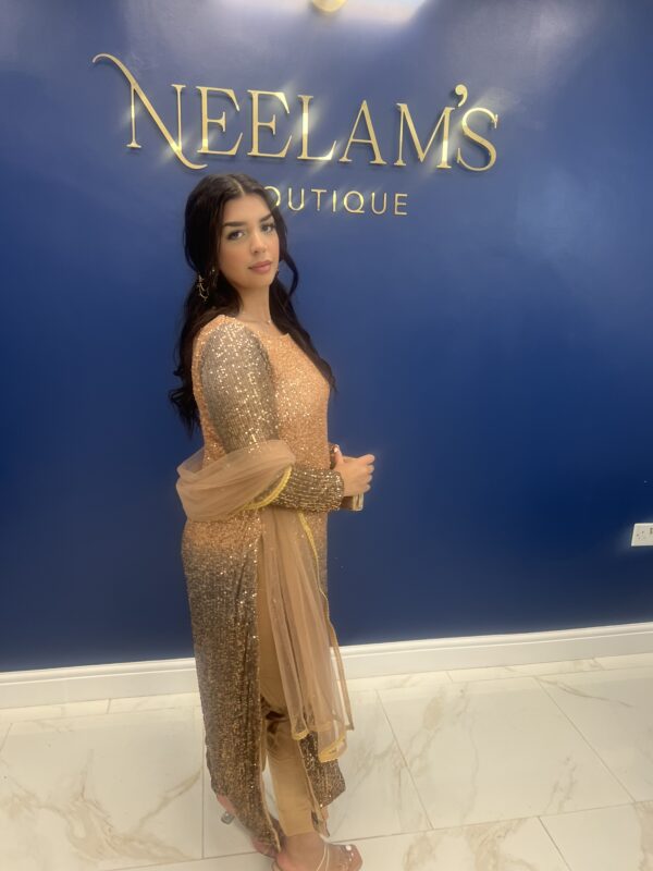 NB Gold Ombre Sequin Dress - Image 2