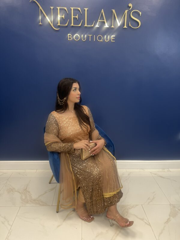 NB Gold Ombre Sequin Dress - Image 5