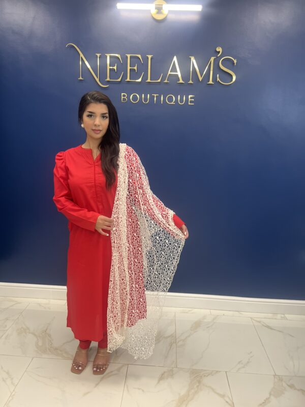 Ego Collection Red Puff Sleeve