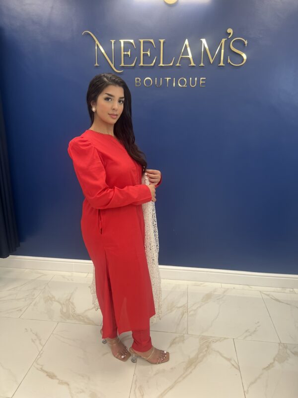 Ego Collection Red Puff Sleeve - Image 5