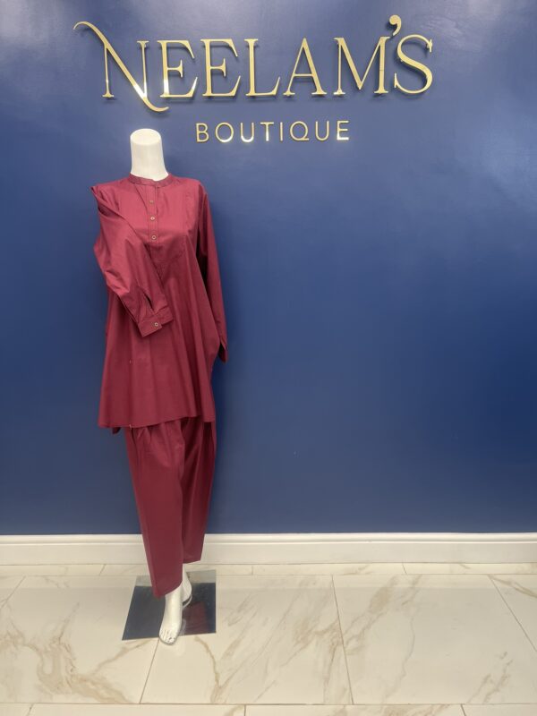 Ego Collection Plum Sharwani Collar - Image 2