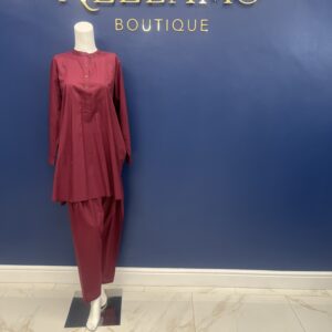 Ego Collection Plum Sharwani Collar